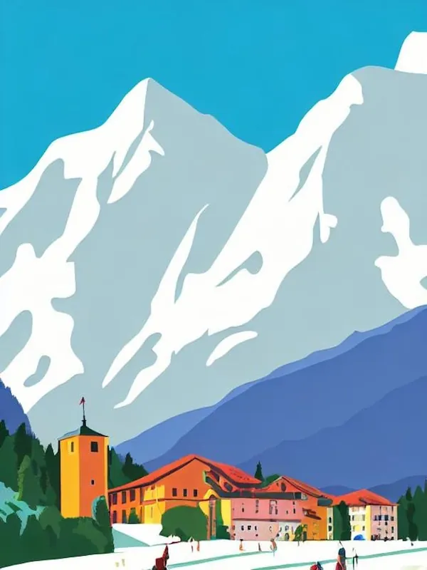 Kranjska Gora, Slovenia Midcentury Vintage Skiing Poster Next Day Delivery