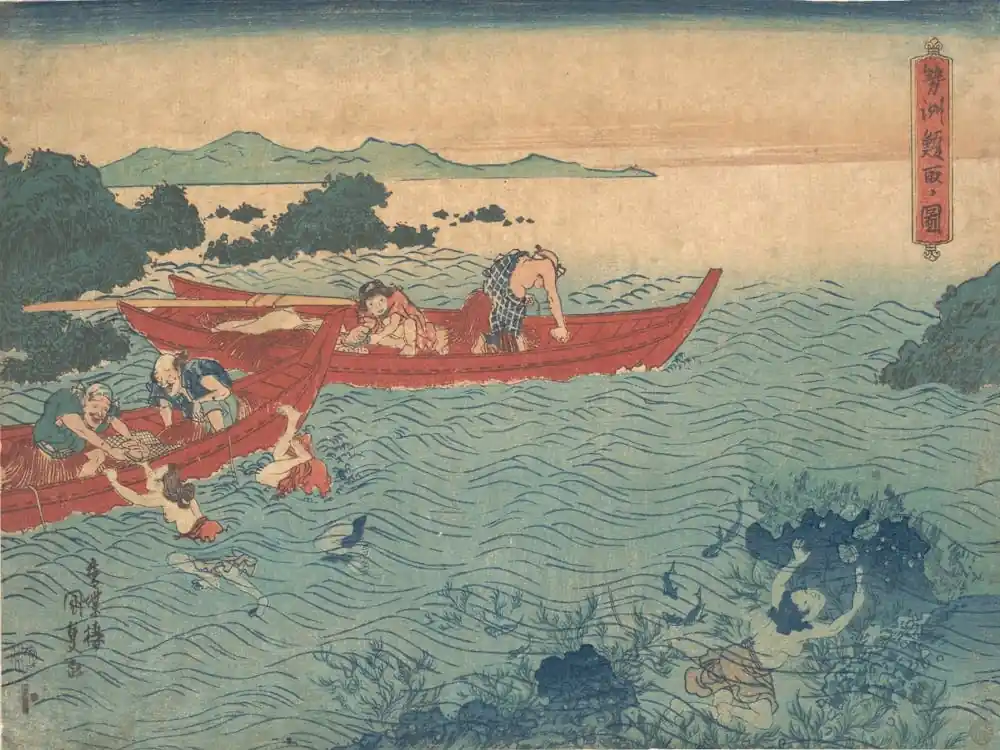 Seishu Awabi Tori No Zu By Utagawa Kunisada Crafted