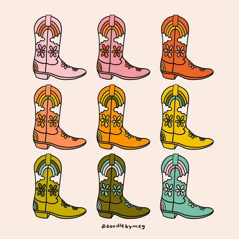 Fan Favorite Rainbow Cowboy Boots