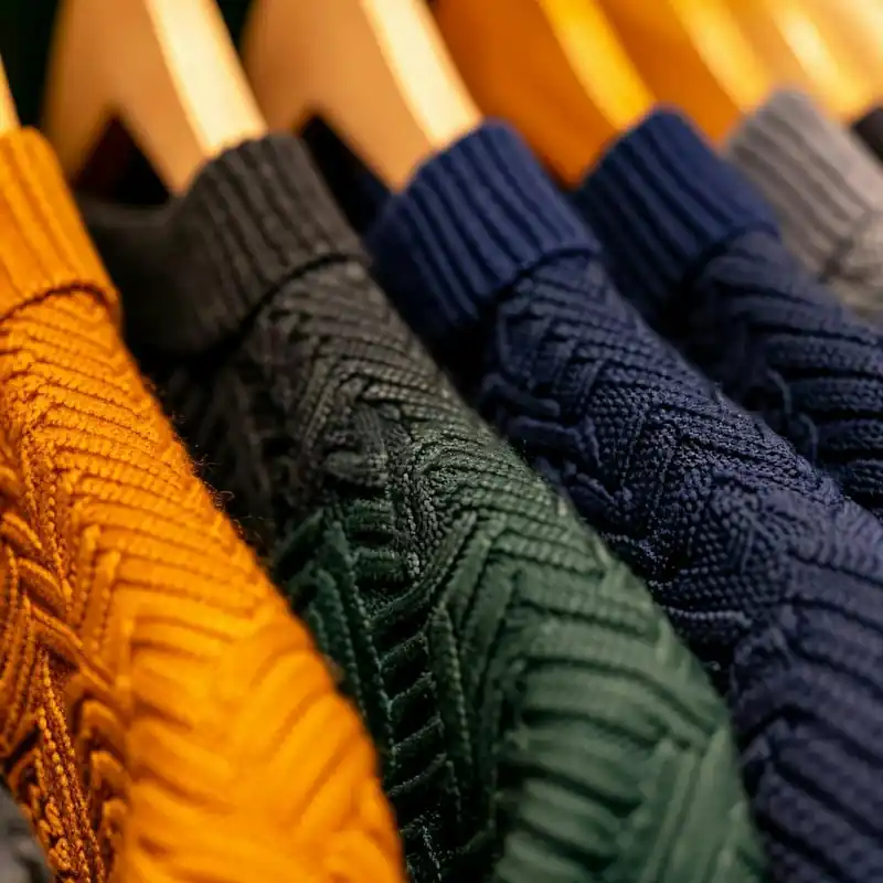 Row Of Knitted Sweaters Genuine