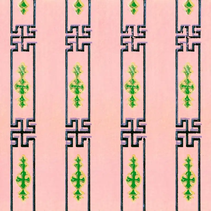Vintage Ukiyo-e Woodblock Print Of Japanese Textile, Shima Shima, Furuya Korin (107) Best Seller