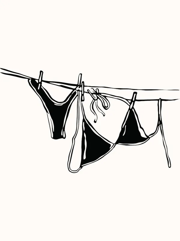 In Demand Black Bikini On A Clothesline Poster