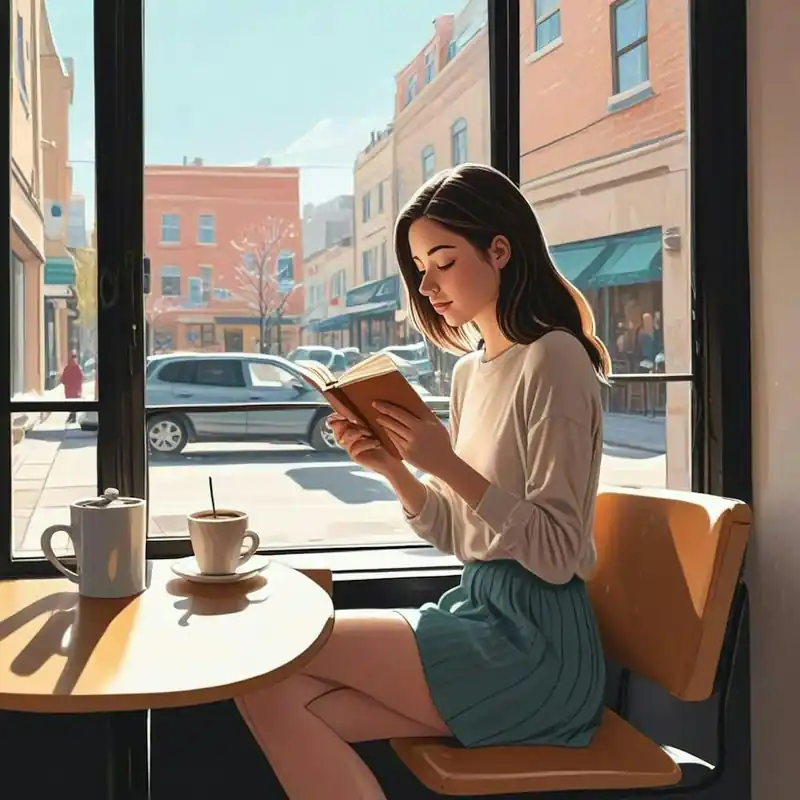 Modern Girl Reading Book